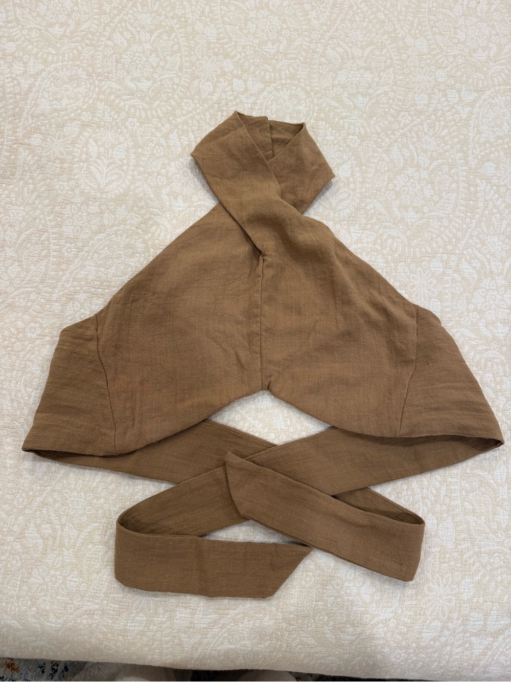 H&M Brown Wrap Tie Halter Top S